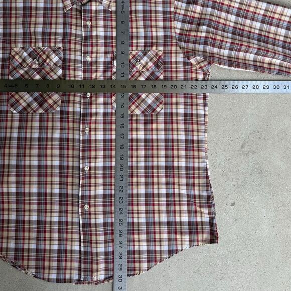 Vintage Western Plaid Work Shirt Wear-Guard Van Heusen 80s USA Made PC-207 XL - Picture 8 of 8